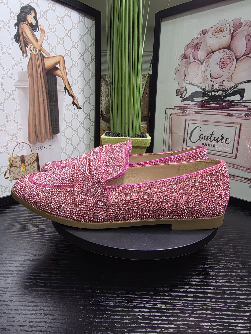 Sugar Pink Crystal Embellished Loafers - Picture 3 of 8
